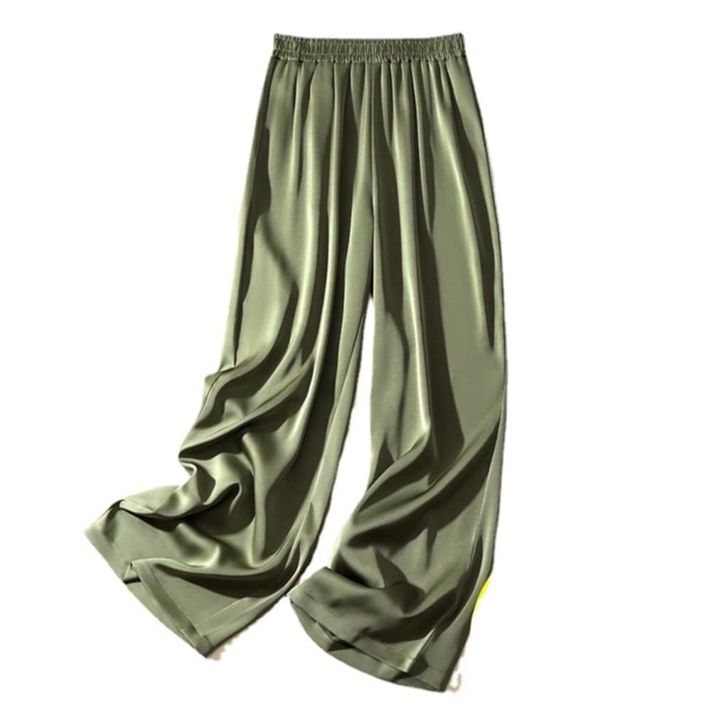 🩷 Dynamite Satin Wide-Leg Pants - Green kaki olive